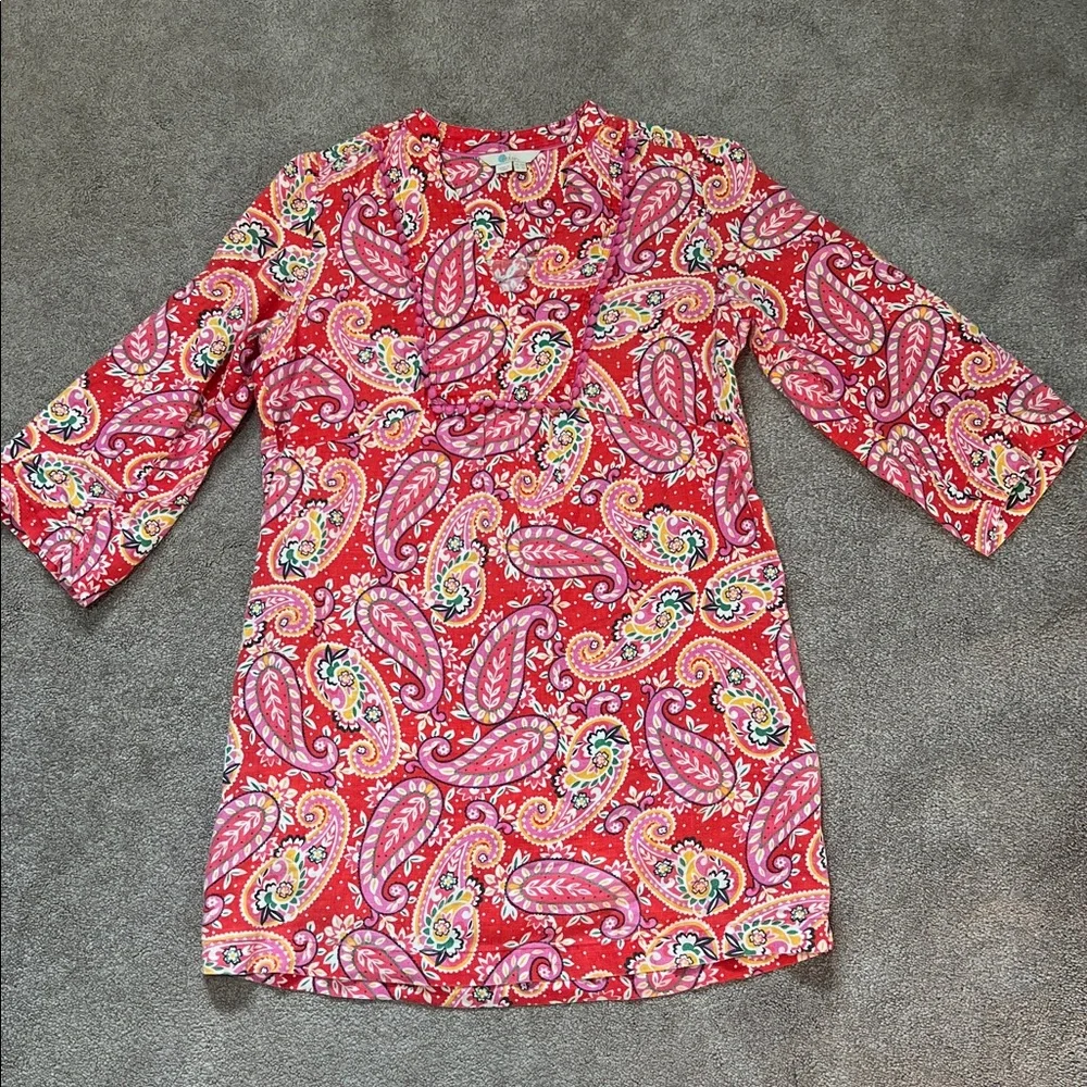 Boden Evangeline Linen Paisley Shift Dress size 6 - Picture 2 of 7